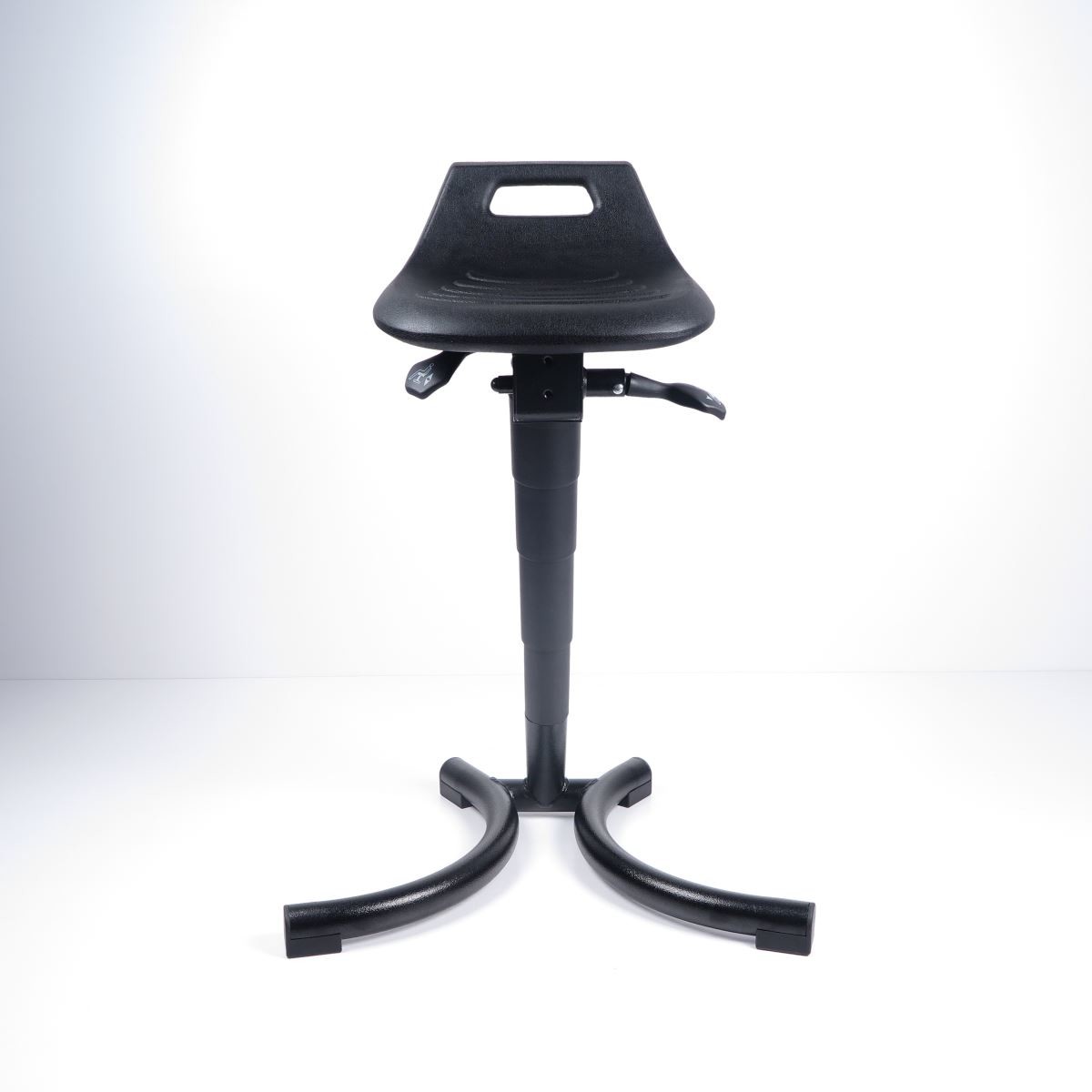Anti Static Standing Desk Stool Fixed Foot Support Black PU Bubbling Texture