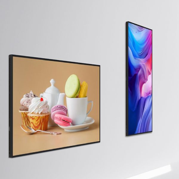 Ultra Thin Hanging Ceiling Signage Digital Screens 1000cd/m2 4K UHD Commercial Advertising Display