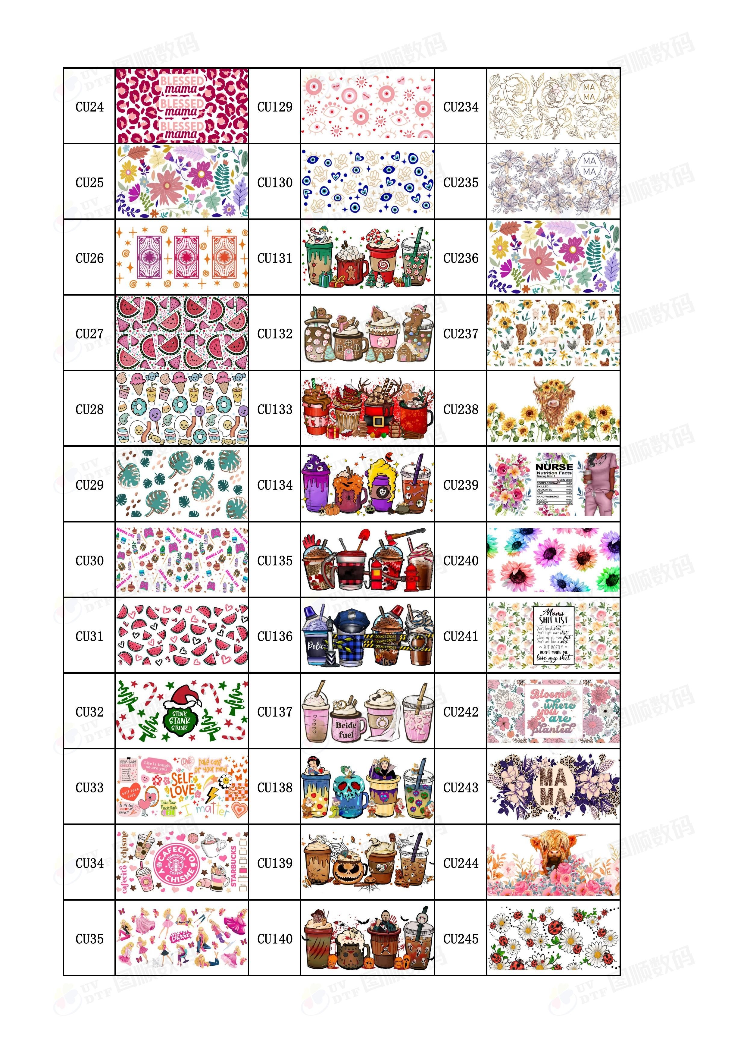 Wholesale Custom 16 Oz Uv Dtf Cup Wrap Transfers Uv Dtf Cold Transfer Bottle Wrap Transfers Sticker