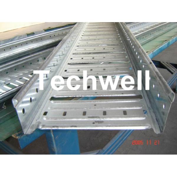 2.0mm Galvanized Steel Cable Tray Roll Forming Machine With Panasonic PLC Touch Screen , Chain Transmission