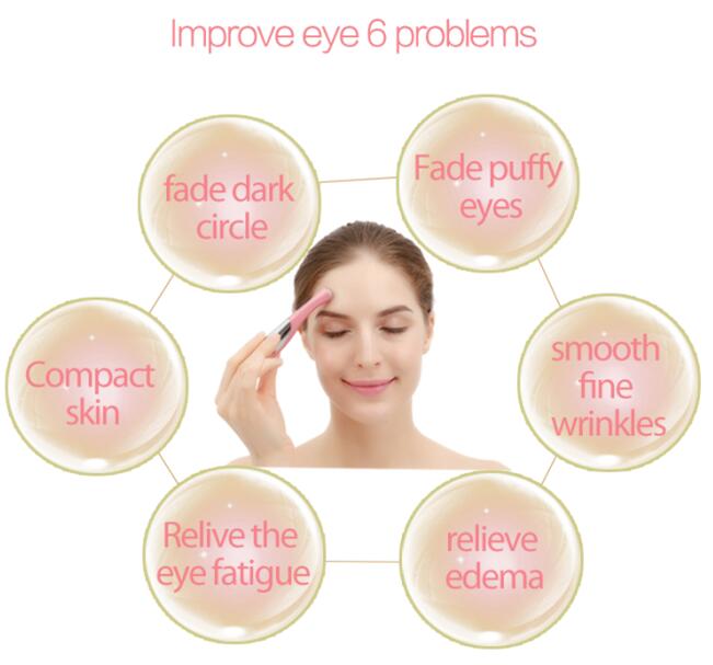 Pen Size Vibration Eye Wrinkle Remover Magic Wand With Ion Massage Head