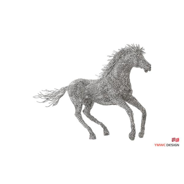 Custom Life-Size Stainless Steel Animal Sculpture with Horse Pipe Statue Decoration