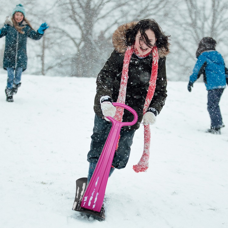 36'' Board Length Lightweight Folding Snow Scooter for Children Durable Snow Sleds
