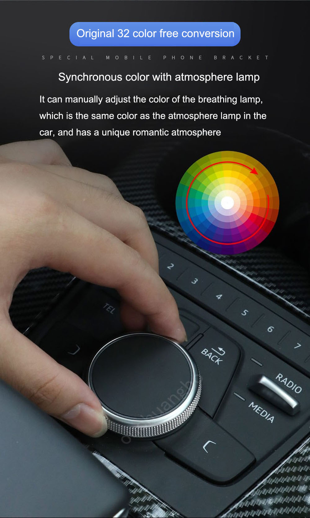 Ouchuangbo Rotating Treble Lamp Lift Tweeter speaker for Audi A4 A6 C7 A7 A8 Q5 Q8 Q7 Rotating Treble Lamp Lift Tweeter