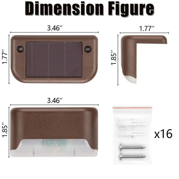 Outdoor Garden Solar Patio Step Lights Waterproof Landscape Lights