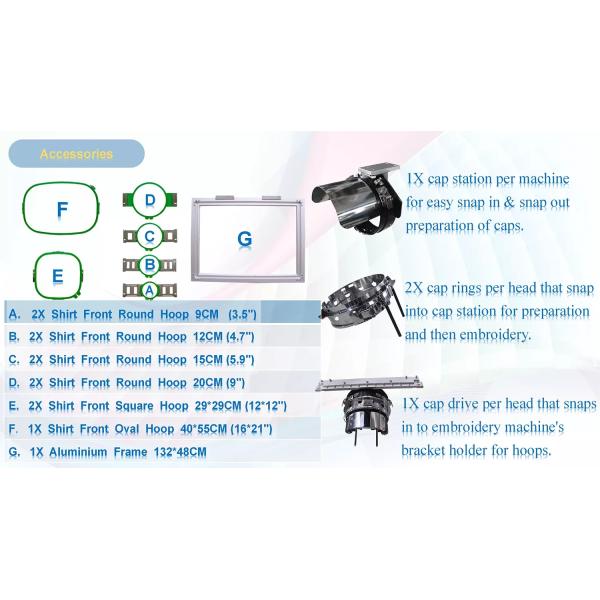 Two 2 Head T Shirt And Hat Embroidery Machine 15 Needles Commercial