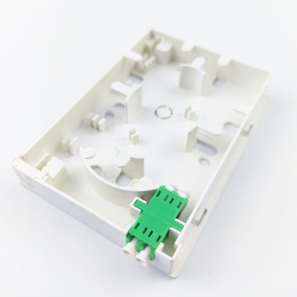 2 Cores LC APC Plastic Fiber Optic Faceplate Socket Panel for FTTH White Time 5 Years