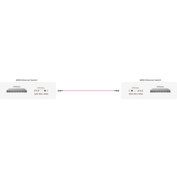 Comelink QSFP-DD-400G-SR4.2 400Gb/s QSFP-DD SR4 BiDi PAM4 850nm/910nm 100m/150m OM4/OM5 MMF MPO-12 FEC Optical Transceiver Module