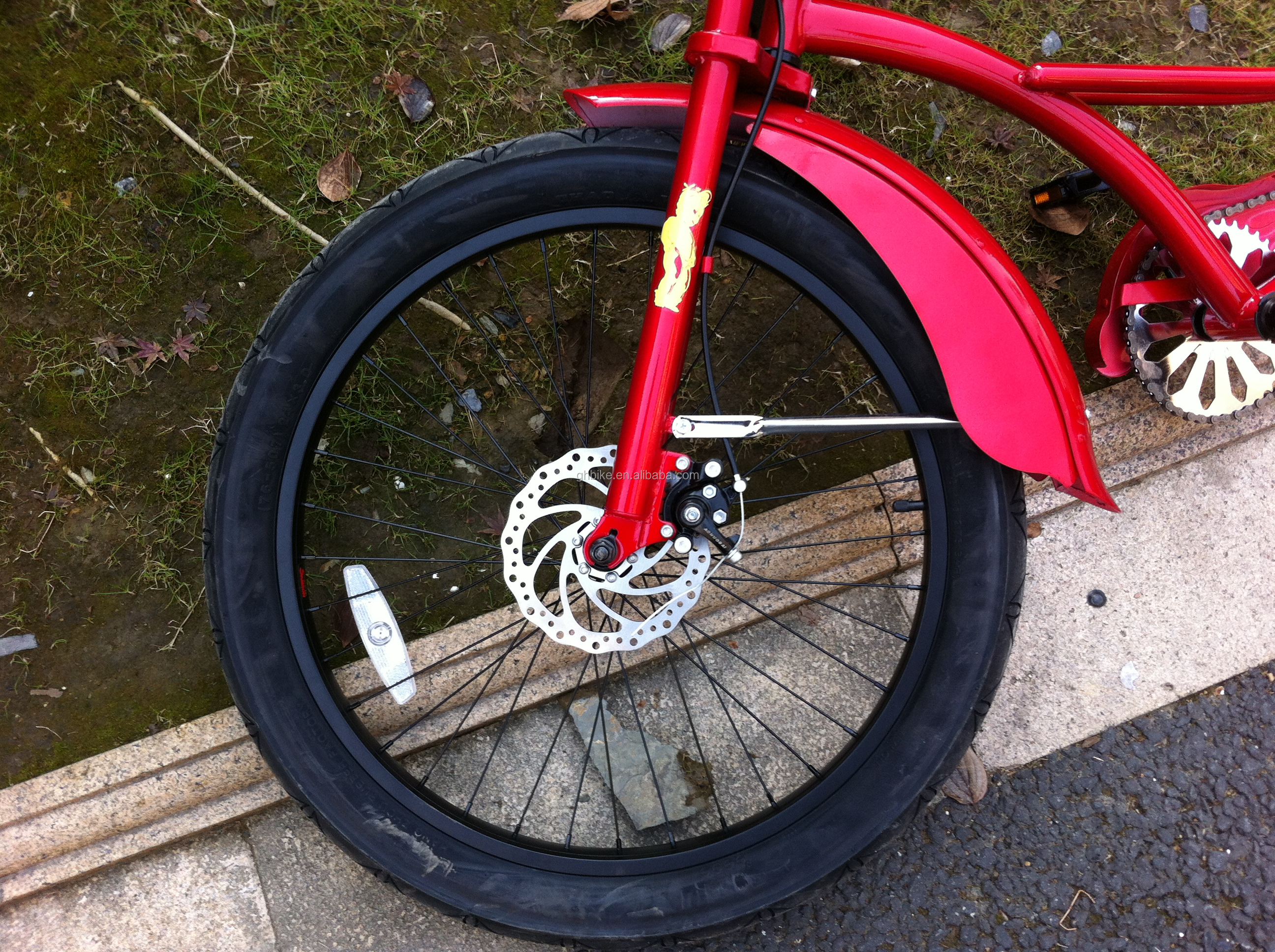 24 Inch Red Color Long Chopper Cruiser Bike with 24*3.0 Tire and Aluminum Alloy Rim
