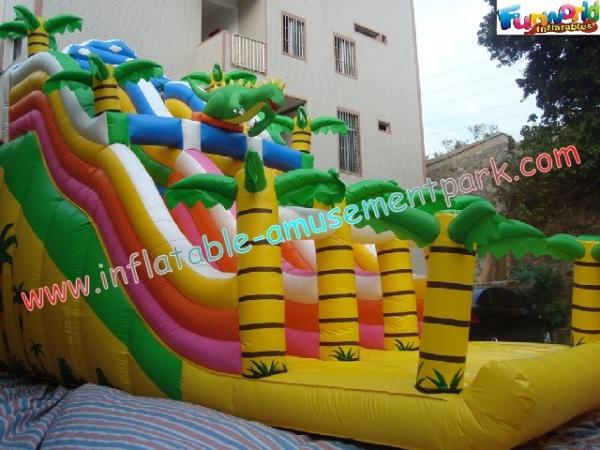 Cheap PVC Tarpaulin Giant Dinosaur PVC Dry Commercial Inflatable Slide With Customised for sale