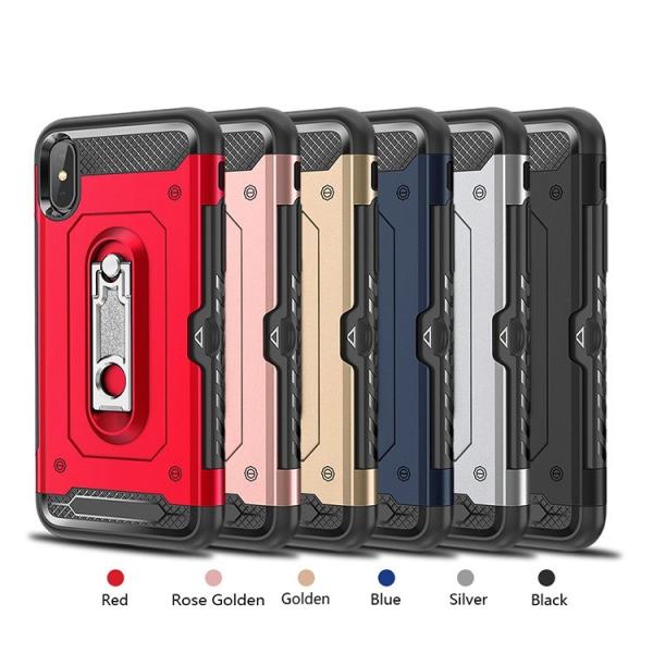 2 in 1 PC+TPU Color Red Black Kickstand Armor Case Back Cover For IphoneXS IphoneXR IphoneXS MAX Iphone8 Iphone8 Plus