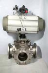 3 way ball valve with pneumatic actuator