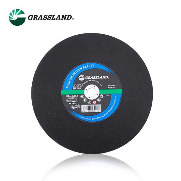 Grassland 14" Stainless Steel Cutting Discs Monocrystalline Fused Alumina Abrasive R Grade Hardness 355x4.0x25.4mm Diameter