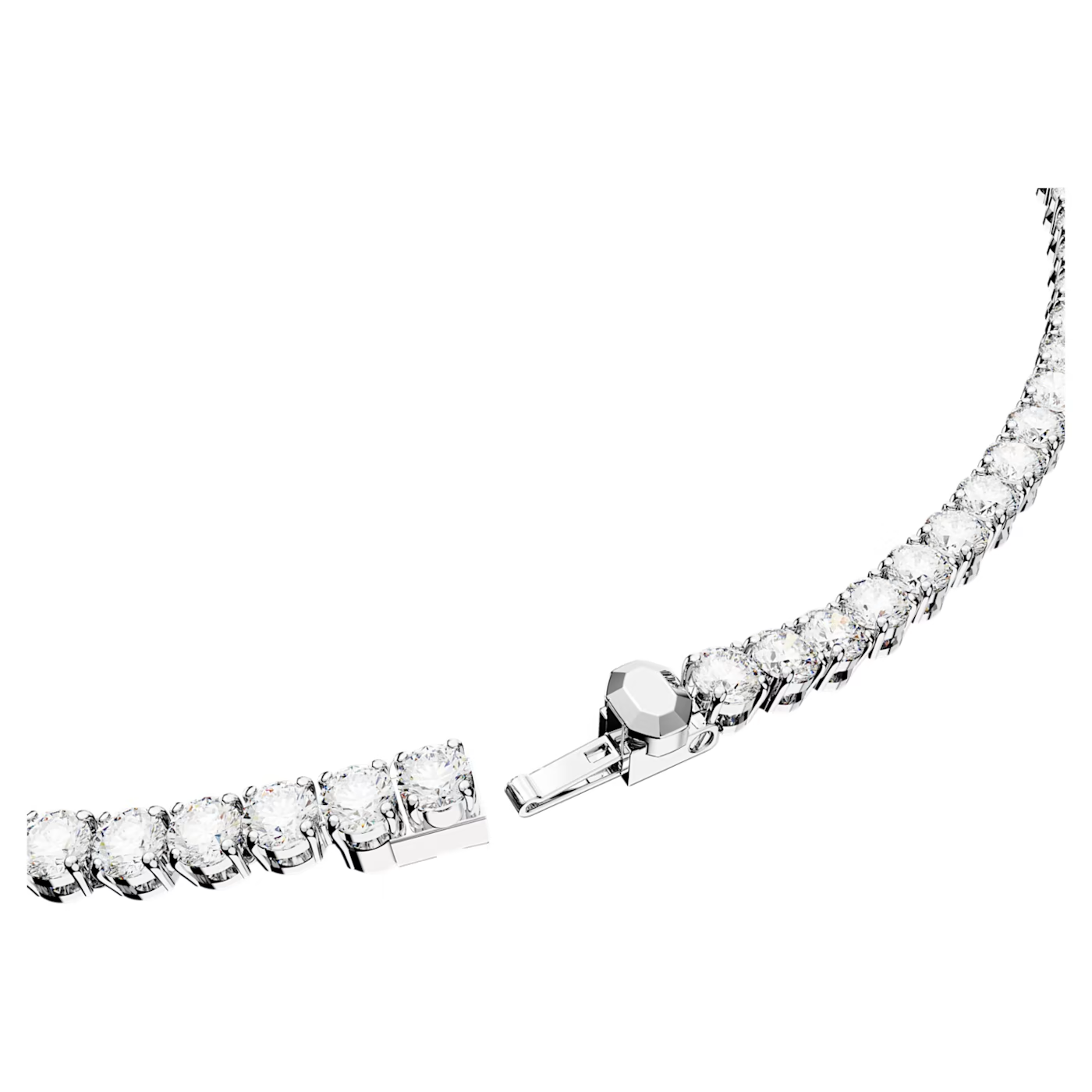 Matrix Tennis Necklace Round Cut Small Pink White Yellow Gold-tone Plated