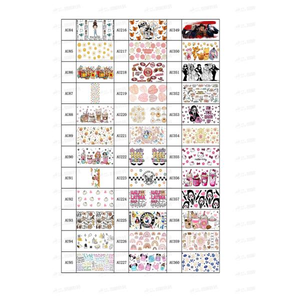 0.1mm UV DTF Packaging 24oz Glass Cup UV 3D Transfer Labels UV Cup Wraps