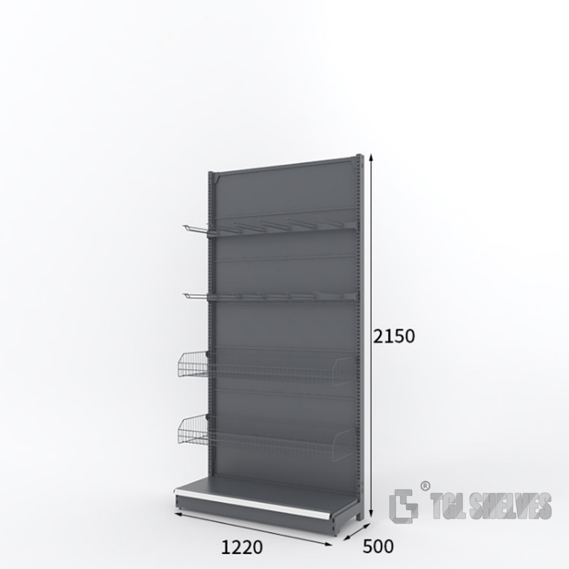 Black Supermarket Gondola Shelf Rack TGL Durable CE Certification