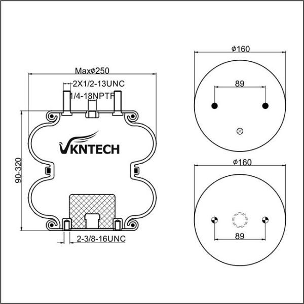 12514-005 Industrial Rubber Air Spring/ 2B12-434 Air Suspension Spring Parts For OEM And After Market