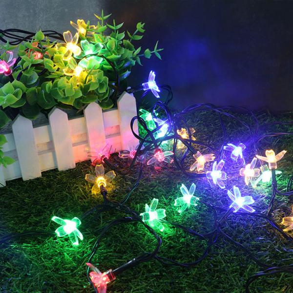 Peach Solar String Lights Multi Color Waterproof And Changeable 7M/9M/50M/100M