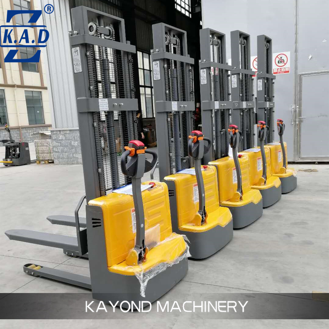 Lifting Semi Electric Pallet Stacker 90mm Walking Type Truck Forklift
