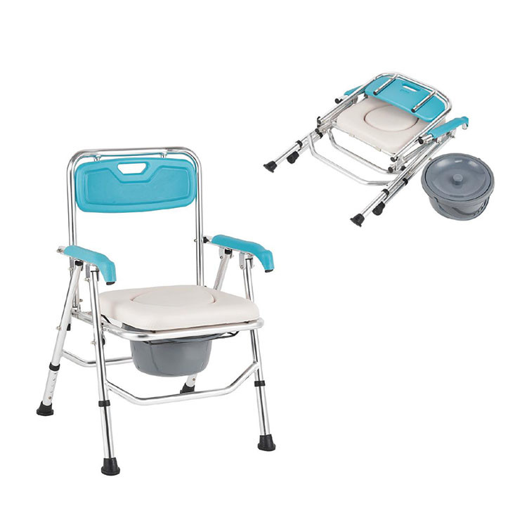 Quality Medical Commode Chair Foldable Aluminum Commode Chair With Bedpan wholesale