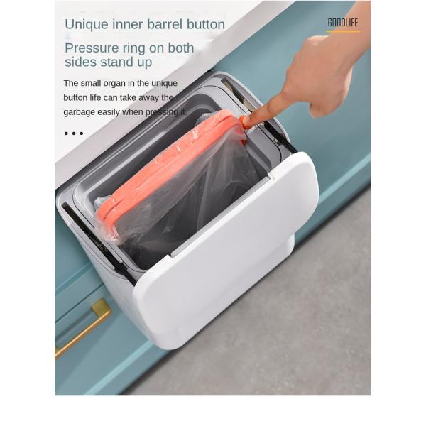 Home Cabinet Door Toilet Bathroom Living Room Kitchen Hanging Creative Sanitary Bucket Wastebasket Slide Wall Hanging Trash Can