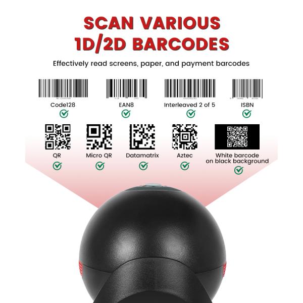Lukcydoor L650 Auto CMOS Image Desktop 2D Barcode Scanner LED Light Source for Android/Linux OS for Supermarket Use