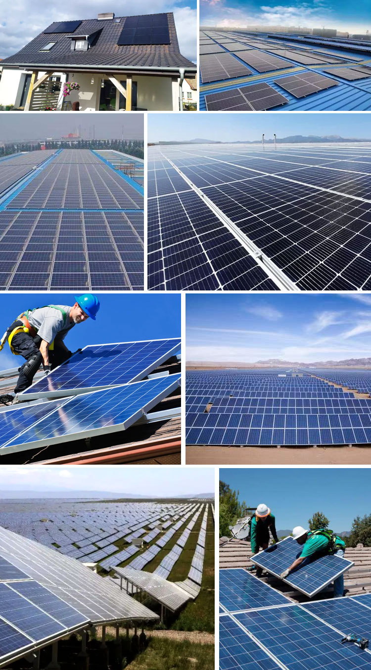 500W 30KG Crystalline Silicon Silver Cells Solar Panels High Conversion Rate