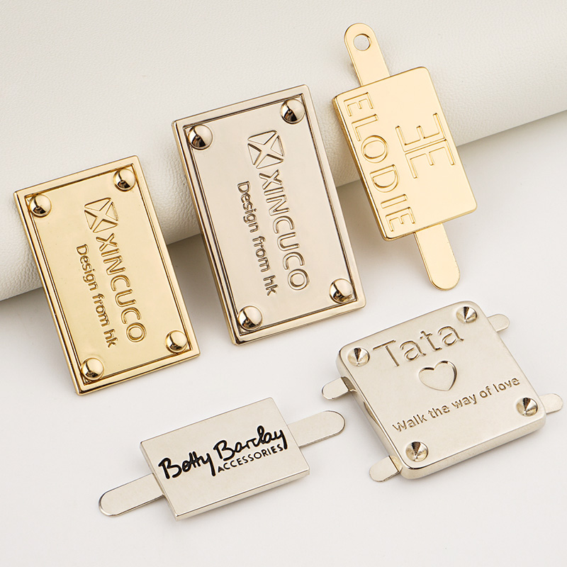 Bag Parts Accessories Metal Tag Custom Letters Logo For Bag Embellishment