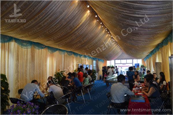 Cheap 6M Span Commercial Rain Tents Outdoor Event Canopy With Luxury Decorations for sale