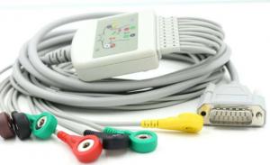 10-Leads EKG Cable with Leadwires AHA/IEC Snap Type compatible for Nihon/Biocare/Dongjiang ECG Machine