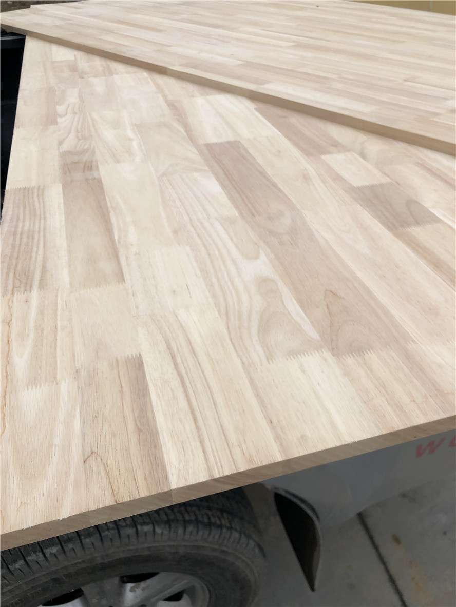100-1220mm Width Rubber Finger Jointed Wood Boards Furniture Table Top Rounded Corners