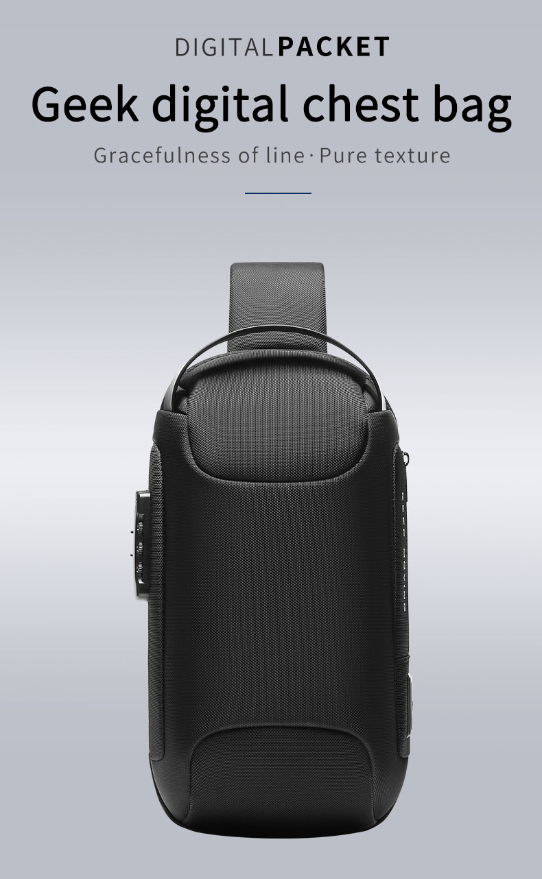 MingLu Factory wholesale OEM custom men anti theft waterproof fashion chest crossbody sling bag mens