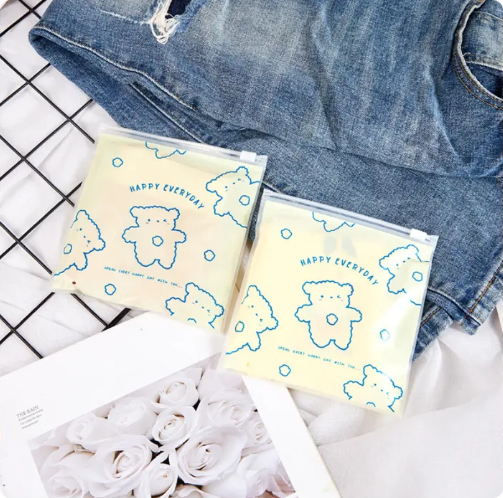 Reclosable Waterproof CPE Zipper Bag Plastic Storage Pouch For Cosmetic Electronic Accessories Packaging