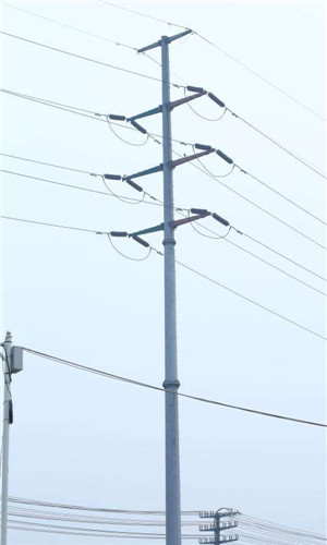 Galvanized Electrical Steel Utility Pole , Tubular Steel Pole Polygonal Shape