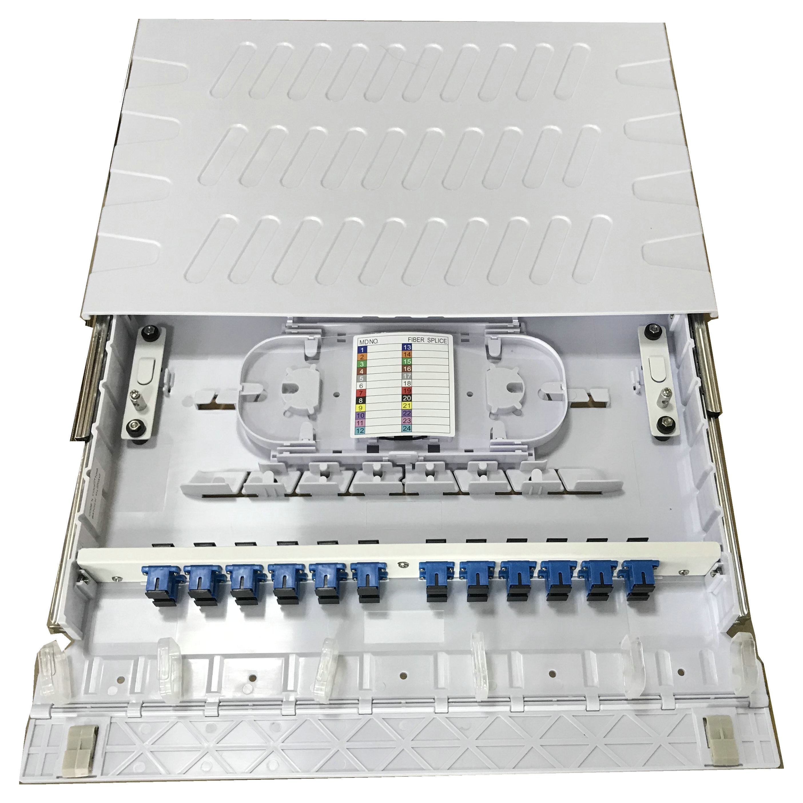 Fiber Optic FTTB FTTX Abs 19" 1U Sliding Patch Panel