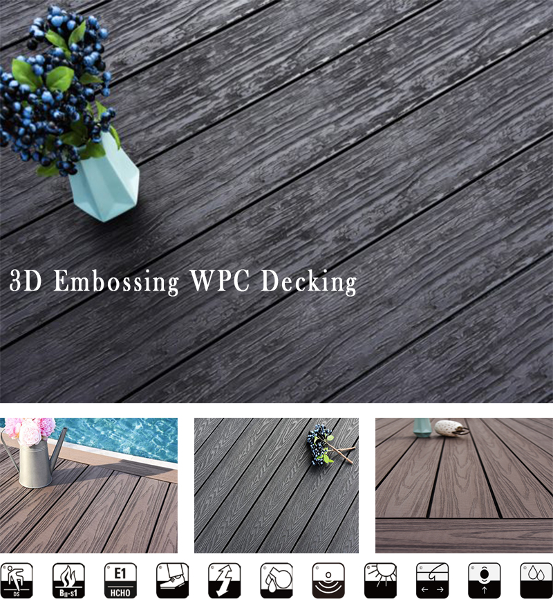 EUROPEAN Design Style Wpc Waterpool Decking Boards With Solar Light For Your Country