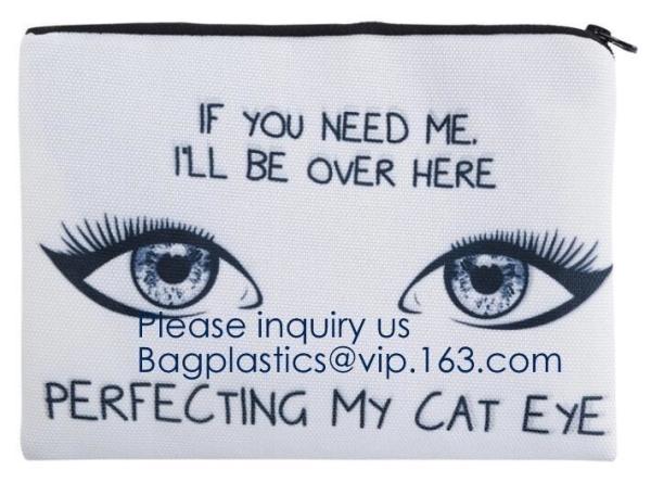 Personalized Zipper Pouch Customized Makeup Bag Canvas Cosmetic Bag,Fashion