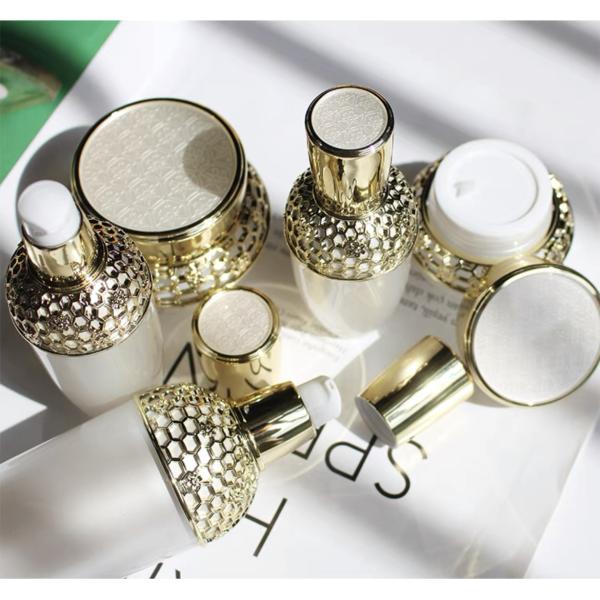 Luxury Gold Empty Face Cream Jars Acrylic 30g 50g PMMA For Cosmetic