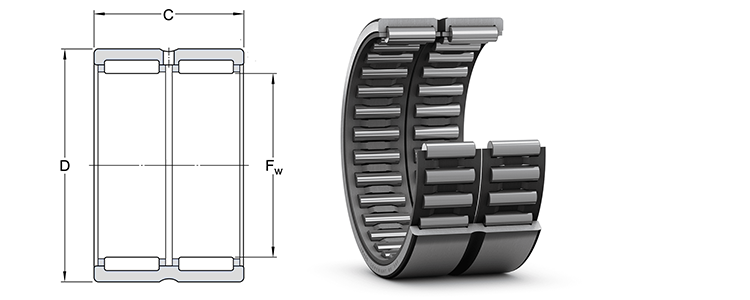 Gcr15 Machined Rings Needle Roller Bearing NK12/12 12x19x12 With Nylon Cage NKE Bearing