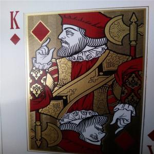 China Plastic Cmyk Color Waterproof Gold Foil Poker Creative Black Gold Playing Poker Cards on sale