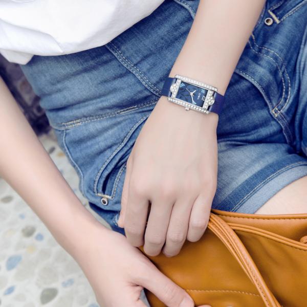 Popular Design Womens Fashion Watch Dress Jewelry With Genuine Leather Strap