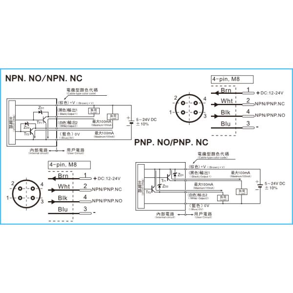 12-24VDC NPN NO.NC 4 Wires Fork Optical Label Sensor With Potentionmeter