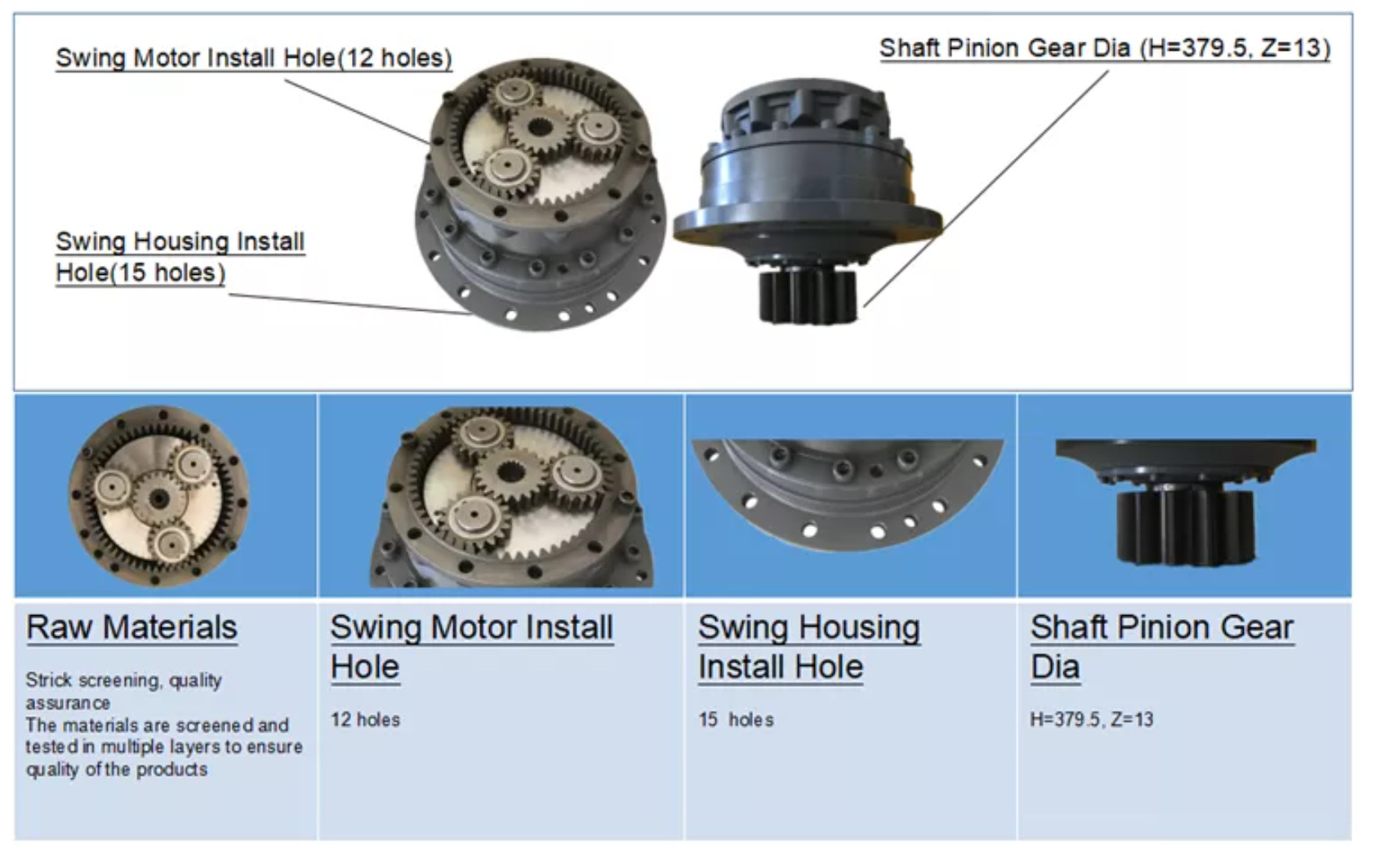 Custom Excavator Swing Reducer M5X180CHB HD1430-3 619-98100122
