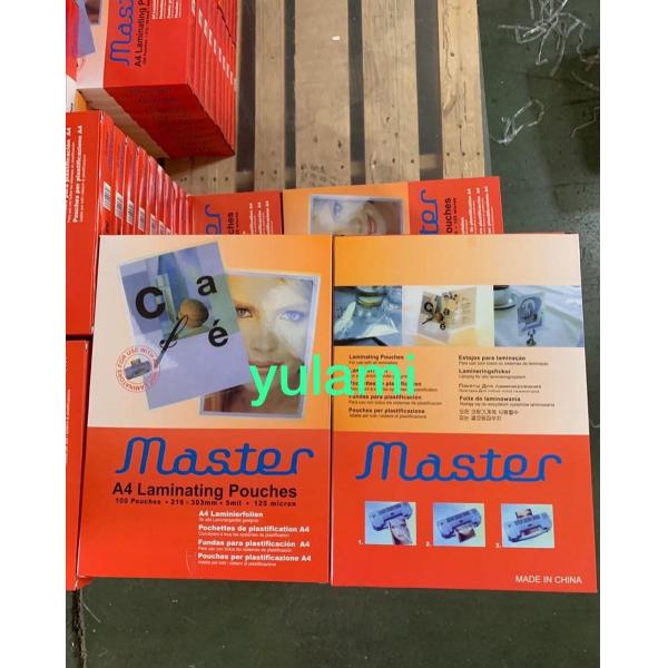 125MIC A4 A3 Master laminating pouch film lamination pouches plastic ID CARD SIZE pouch laminating film FROM CHINA