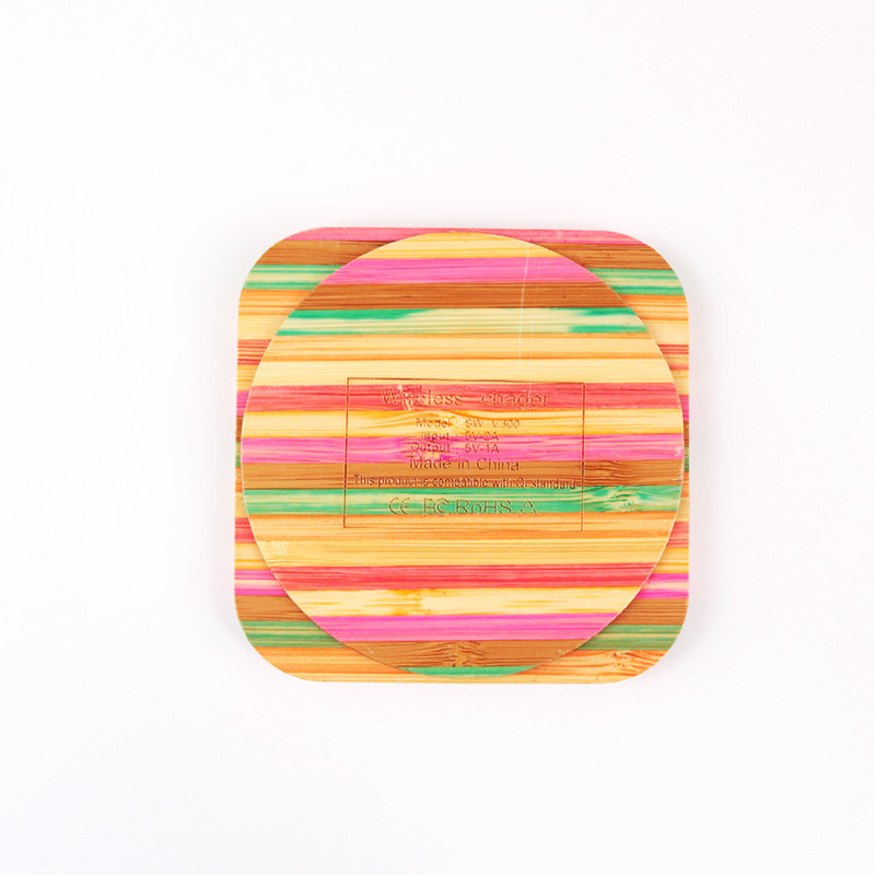 Colorful Body Wireless Bamboo Charger Fast Charging 15W For IPhone