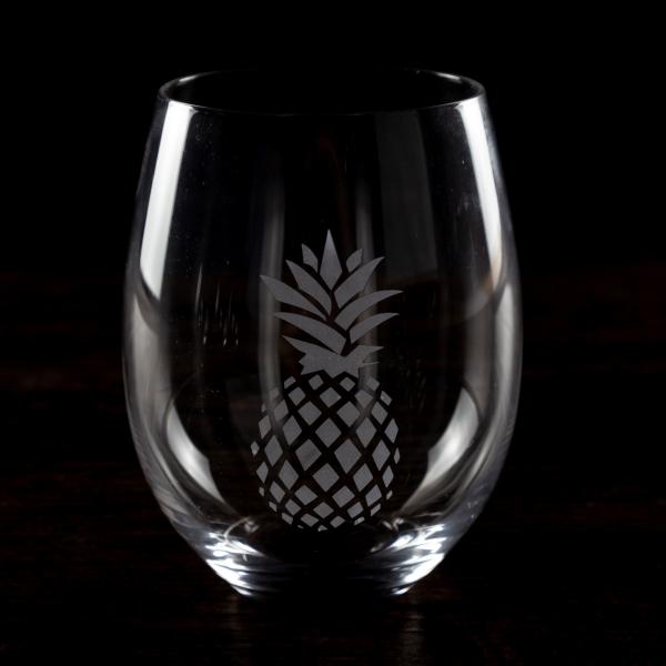 Best Selling Handleless Clear Lead Free Crystal Wine Glass With Pineapple Decoration