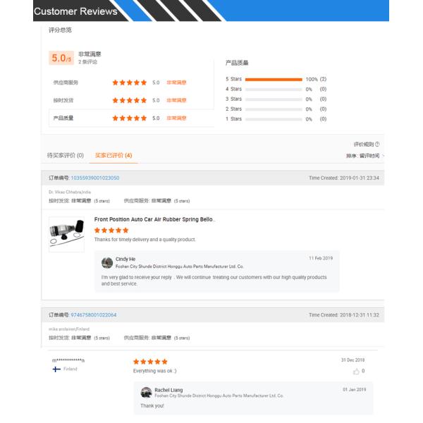 Rubber Air Spring Suspension Front Shock Asobers For VW Phaeton Bentley Continental 3D0616039D