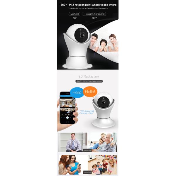 World Cup Style Indoor Wifi Security Cameras , 2MP Dog Home Video Monitor OEM ODM