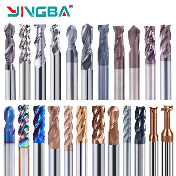 Manufacturer Solid Hard Alloy 4Flute Spiral Groove Flat Bottom Engraving End Milling Cutter Metal Cutting Cnc Metal Working Bit