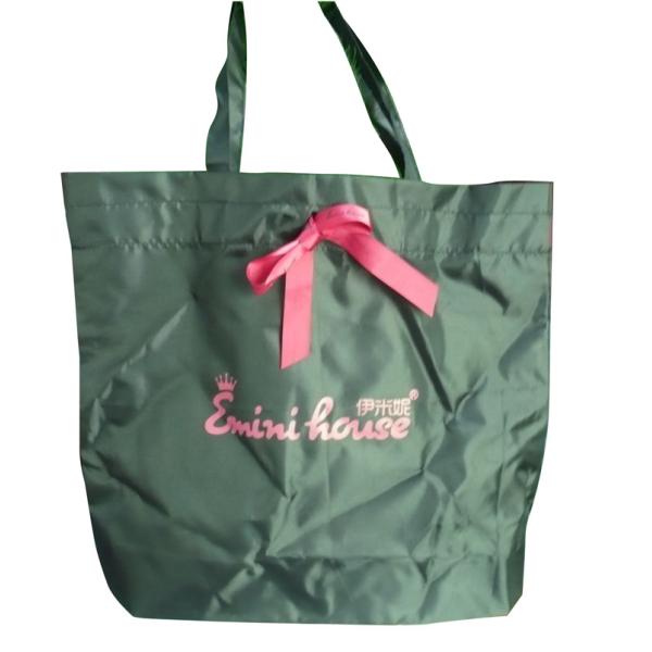 Custom 210D Supermarket Butterfly Bow Printing Ribbon Nylon Storage Bags